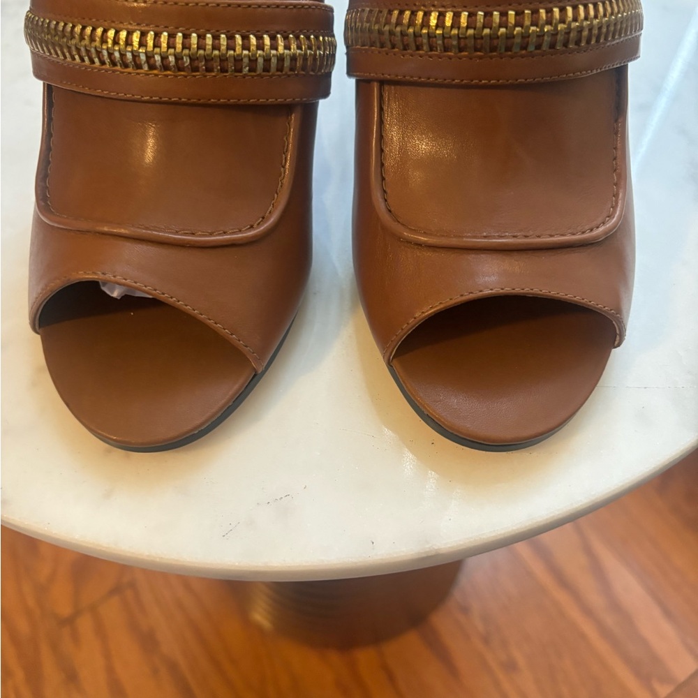 WORN ONCE Nine West Cognac mules (7) - Picture 3 of 8